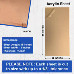 1/8" and 1/4" Cast Acrylic Sheet - Clear/White/Black