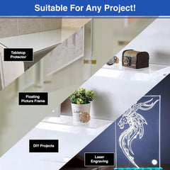 Clear Custom Cut to Size Plexiglass Sheets 1/8 Inch Thick - USA-Made Customized Acrylic Sheets for Replacement Glass Panels, DIY Projects, and More