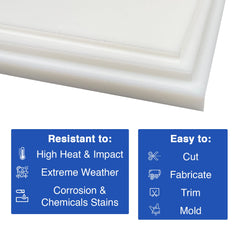 HDPE, 1/8" Thick, Natural White
