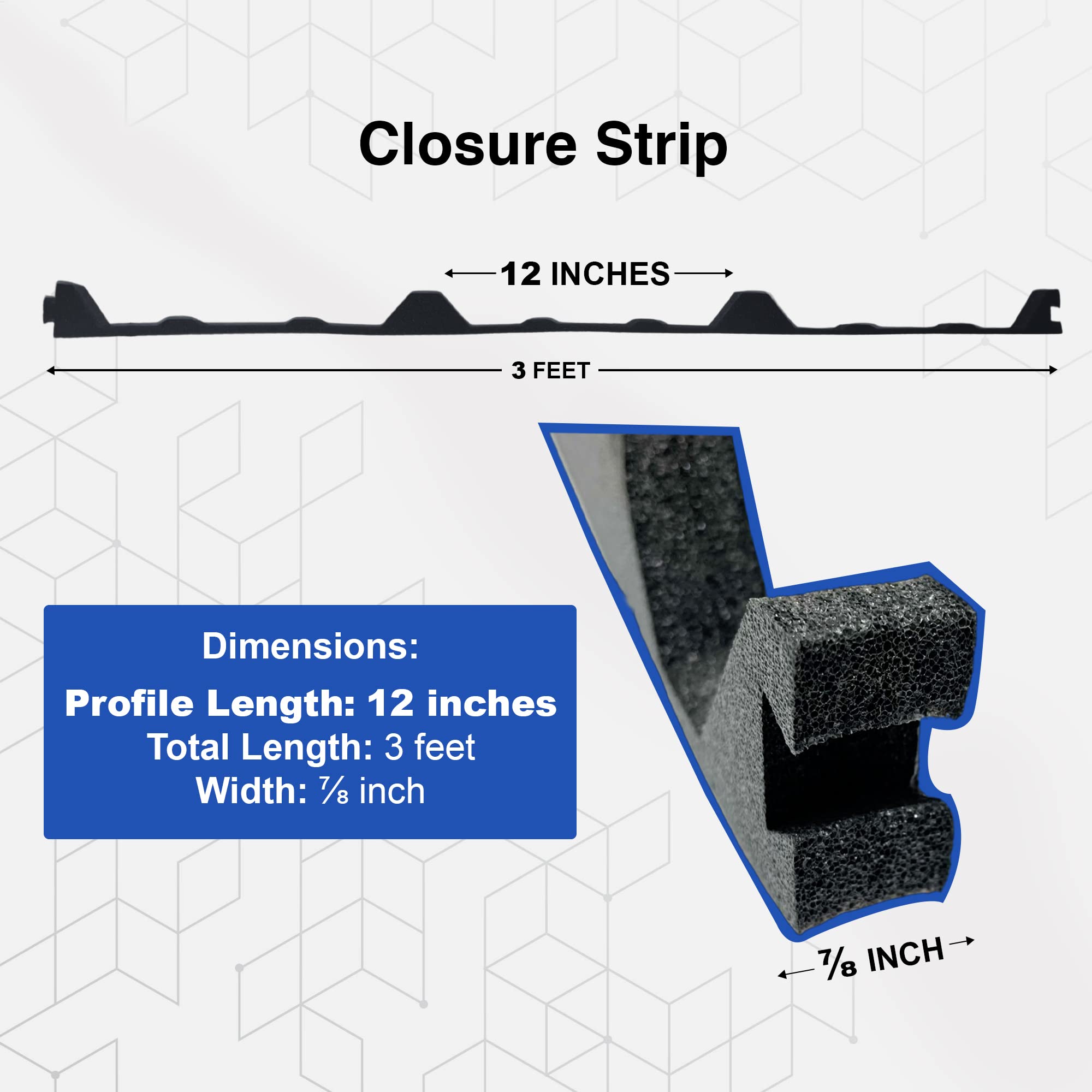 Foam Closure Strips for Metal Roofing Panels (20 Pack) Foam Closure Strips for Metal Roofing Panels (20 Pack)