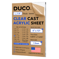 1/4in 6x12 Clear Cast Acrylic Sheet