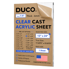 1/4in 12x24 Clear Cast Acrylic Sheet