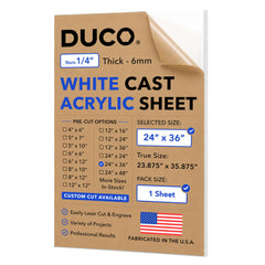 White cast acrylic sheet 1/4" 24" x 36"