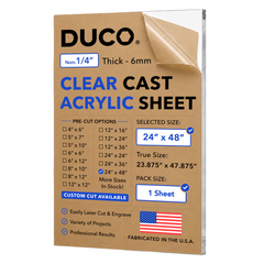 1/4in 24x48 Clear Cast Acrylic Sheet
