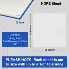 HDPE, 1/8" Thick, Natural White
