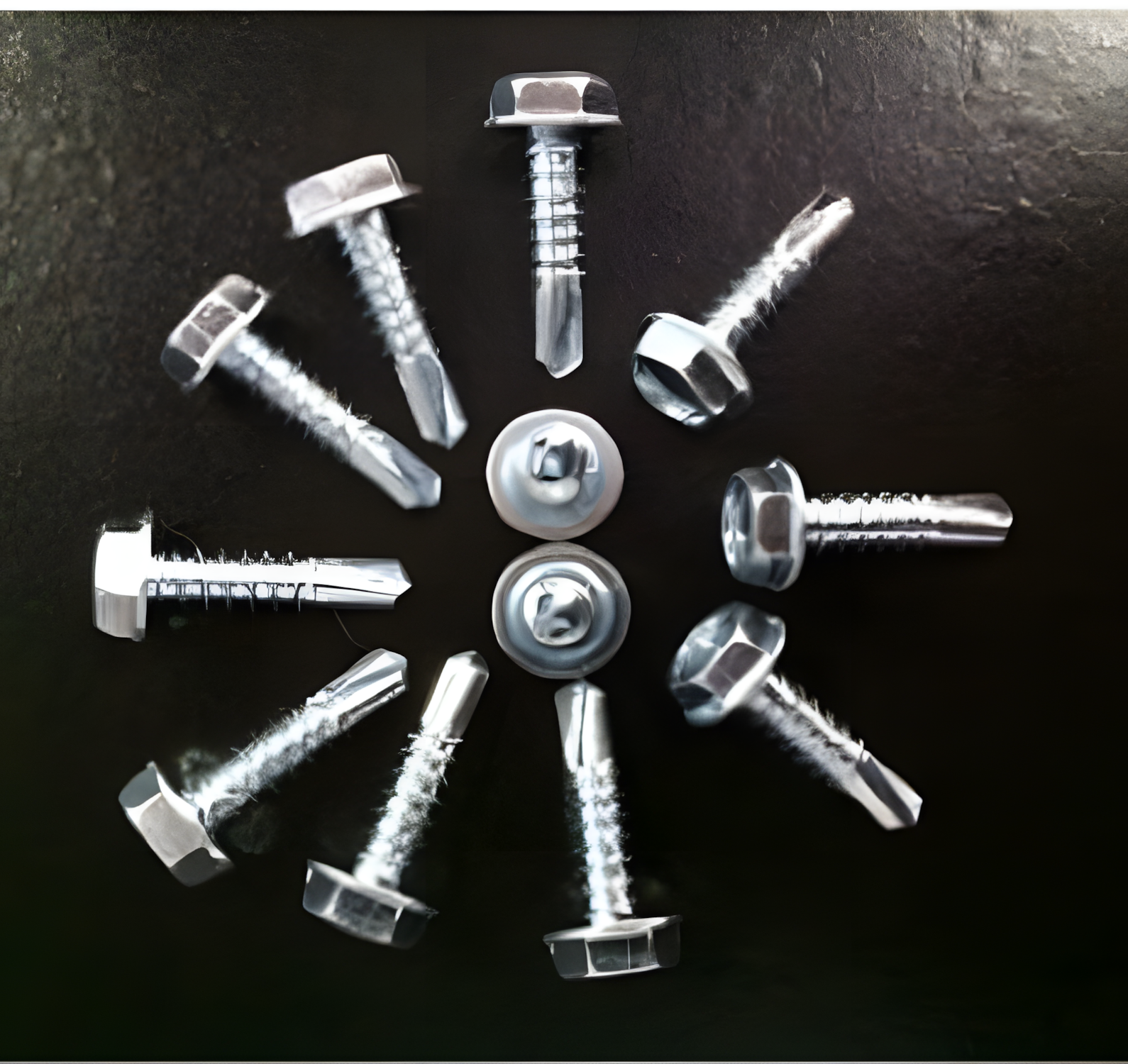 SteelZip HWH Econo Self Drilling - Zinc - Carbon Steel / Zinc Plated, 5/16" HWH, SD2/SD3/SD5, Mill (250 pcs)