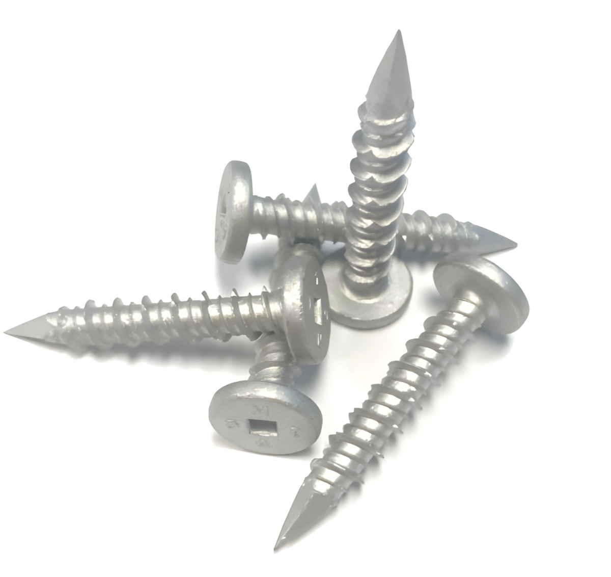 Pan*Con SS Masonry Fastener - 410 Stainless Steel / DMG85 Coating, SQ2 Pancake, Diamond/Locating, Silver (250 pcs)