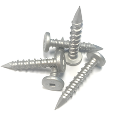 Pan*Con SS Masonry Fastener - 410 Stainless Steel / DMG85 Coating, SQ2 Pancake, Diamond/Locating, Silver (250 pcs)