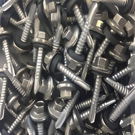 SteelZip SCAMP 304SS Cap Head Self Drill - 304SS Cap / C1022 Body / DMG85, 5/16" CHWH, SD1/SD3/SD5, Silver (250 pcs)