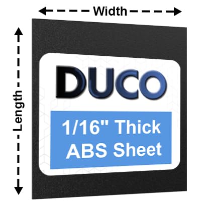 Custom Cut to Size ABS Plastic Sheets 1/16 Inch Thick - Black, Thermoformable, Heat Moldable Plastic Sheets - 1/16" ABS Board for DIY Home Decor, Automotive, & Other Structural Crafts
