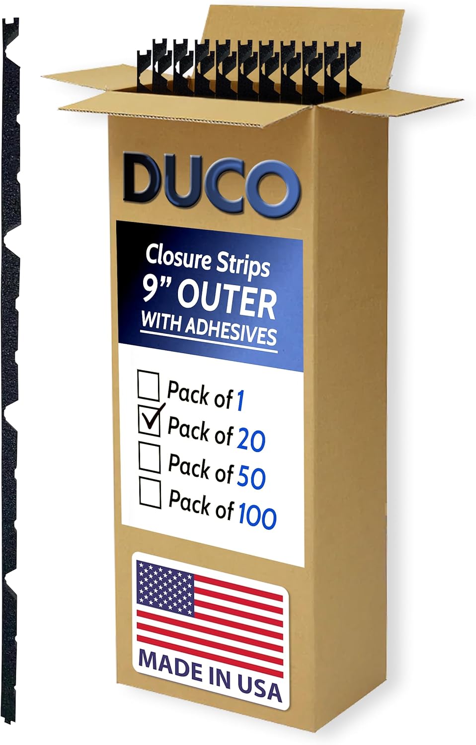 Foam Closure Strips for Metal Roofing Panels With Adhesive