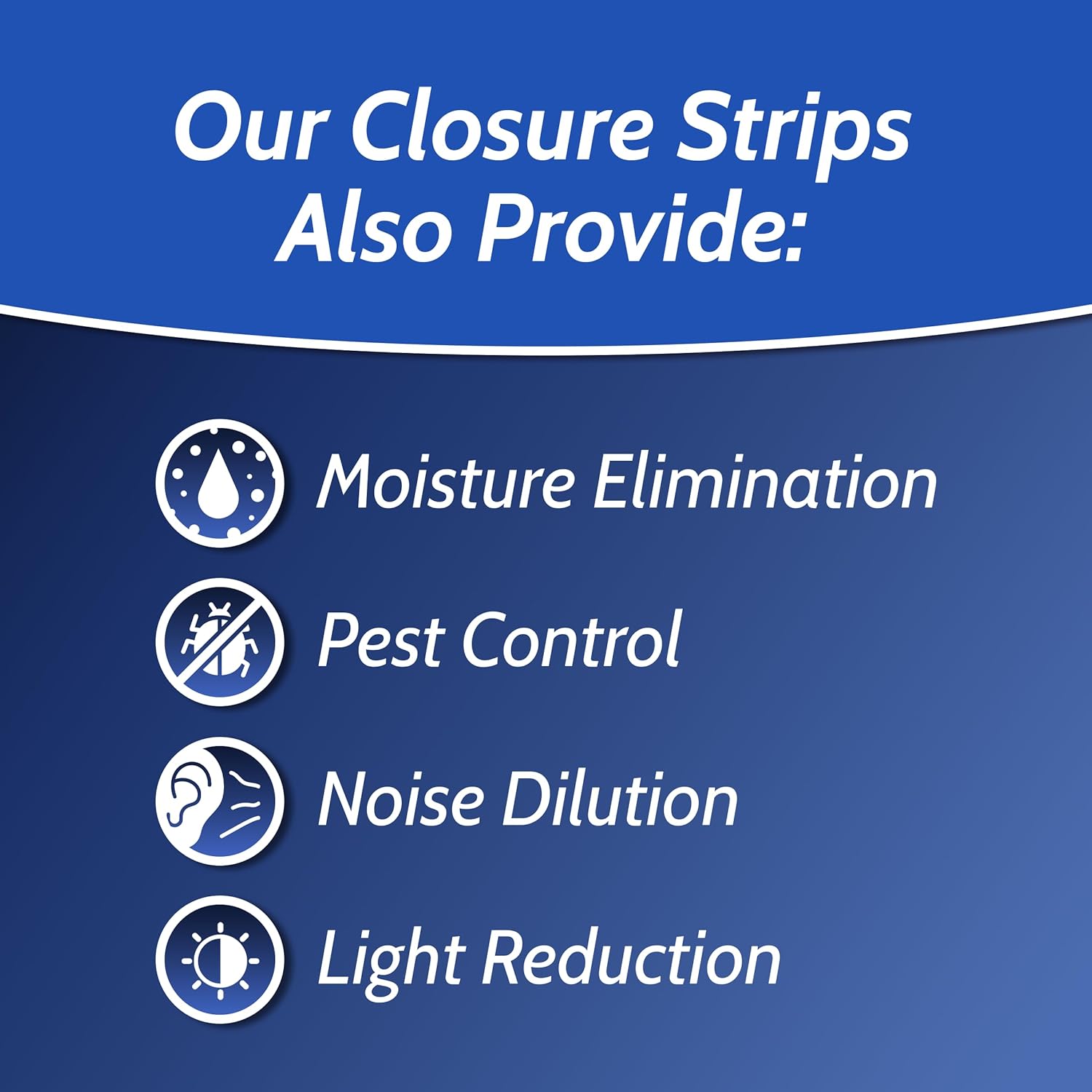 Foam Closure Strips for Metal Roofing Panels With Adhesive