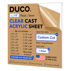1/8in Custom Cut to Size Clear Acrylic Sheet