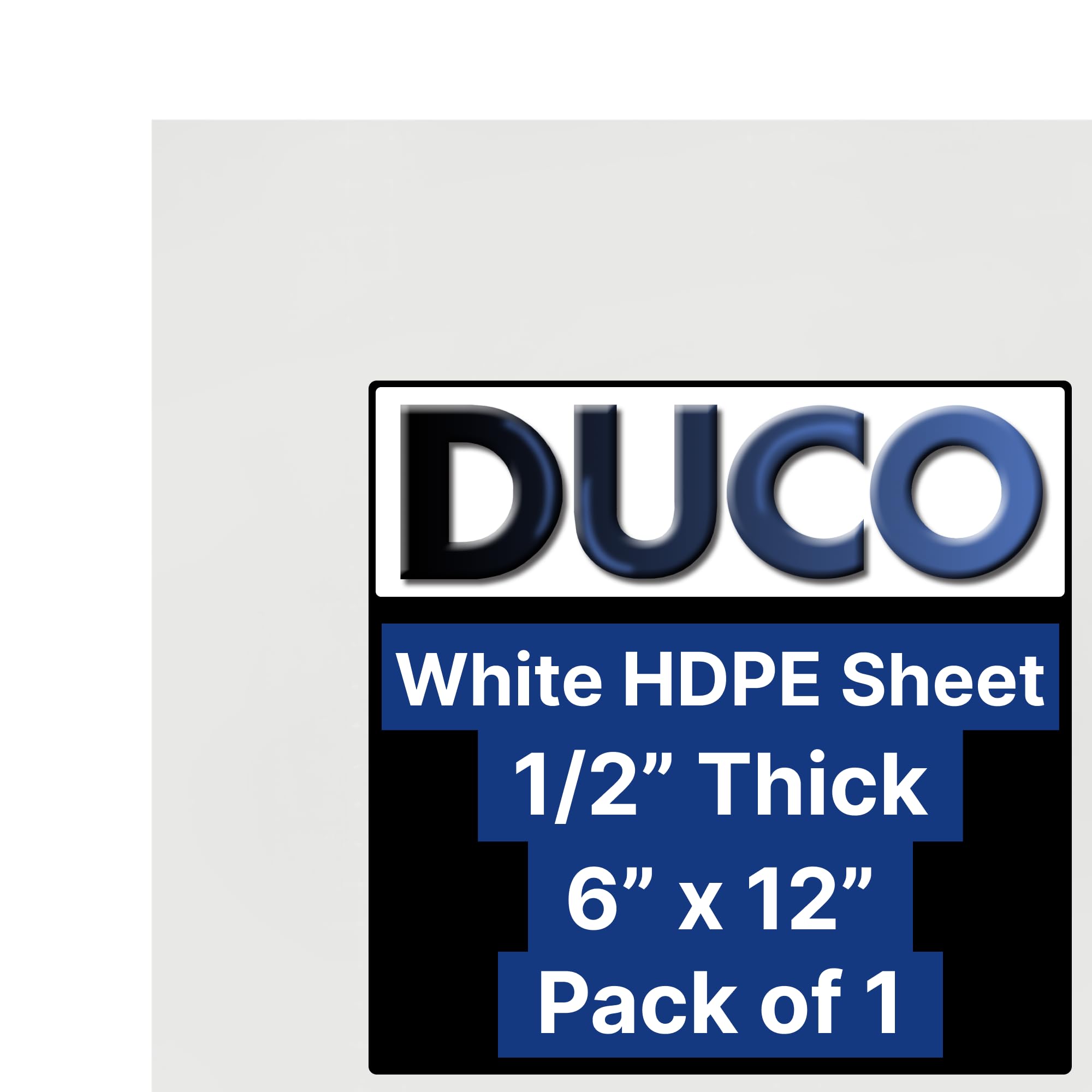 HDPE Sheet Natural White 1/2" 6" x 12"