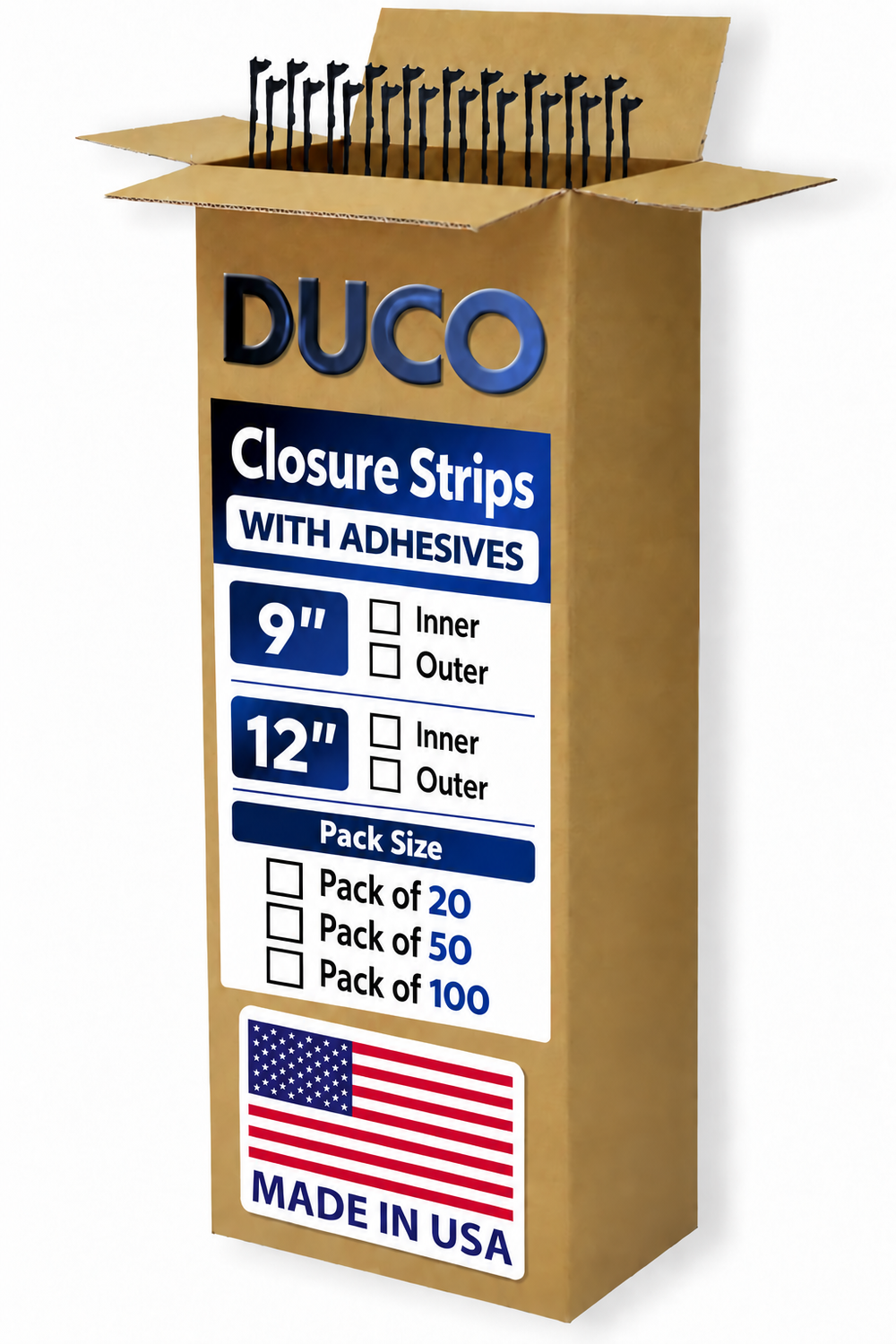 Foam Closure Strips for Metal Roofing Panels With Adhesive