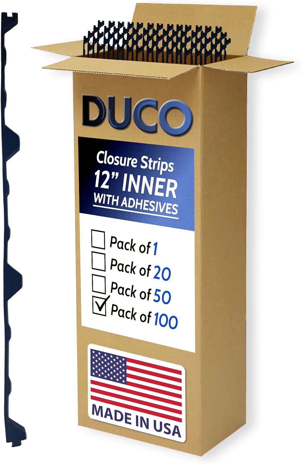 Foam Closure Strips for Metal Roofing Panels With Adhesive