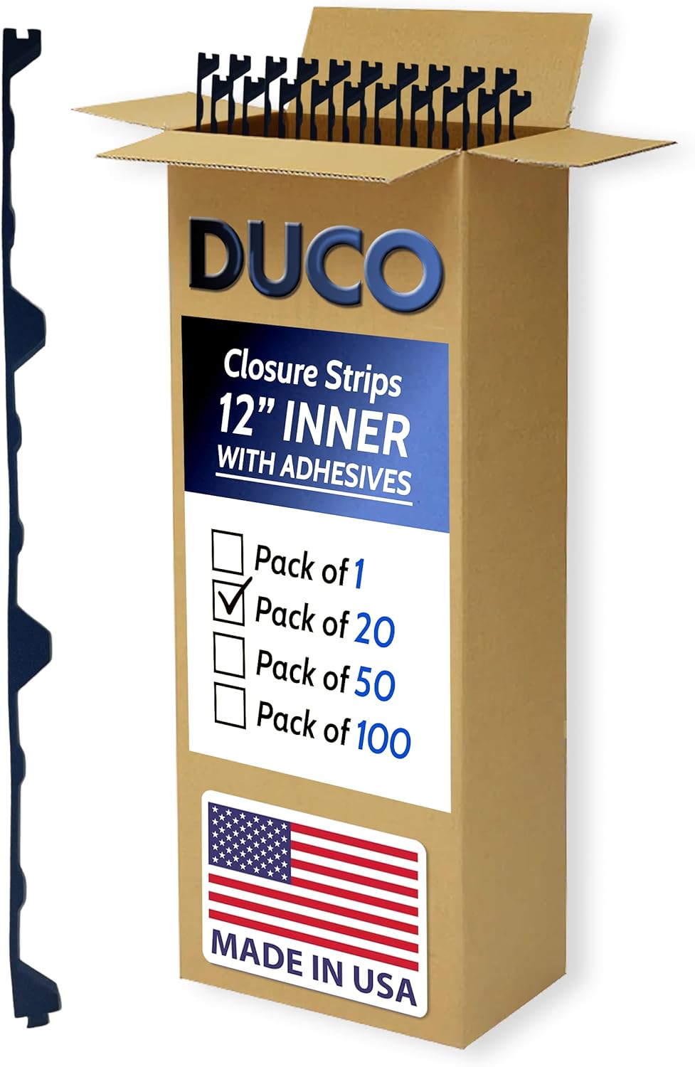 Foam Closure Strips for Metal Roofing Panels With Adhesive