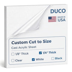 White Custom Cut to Size Plexiglass Sheets 1/4 Inch Thick - USA-Made Customized Acrylic Sheets for Replacement Glass Panels, DIY Projects, and More