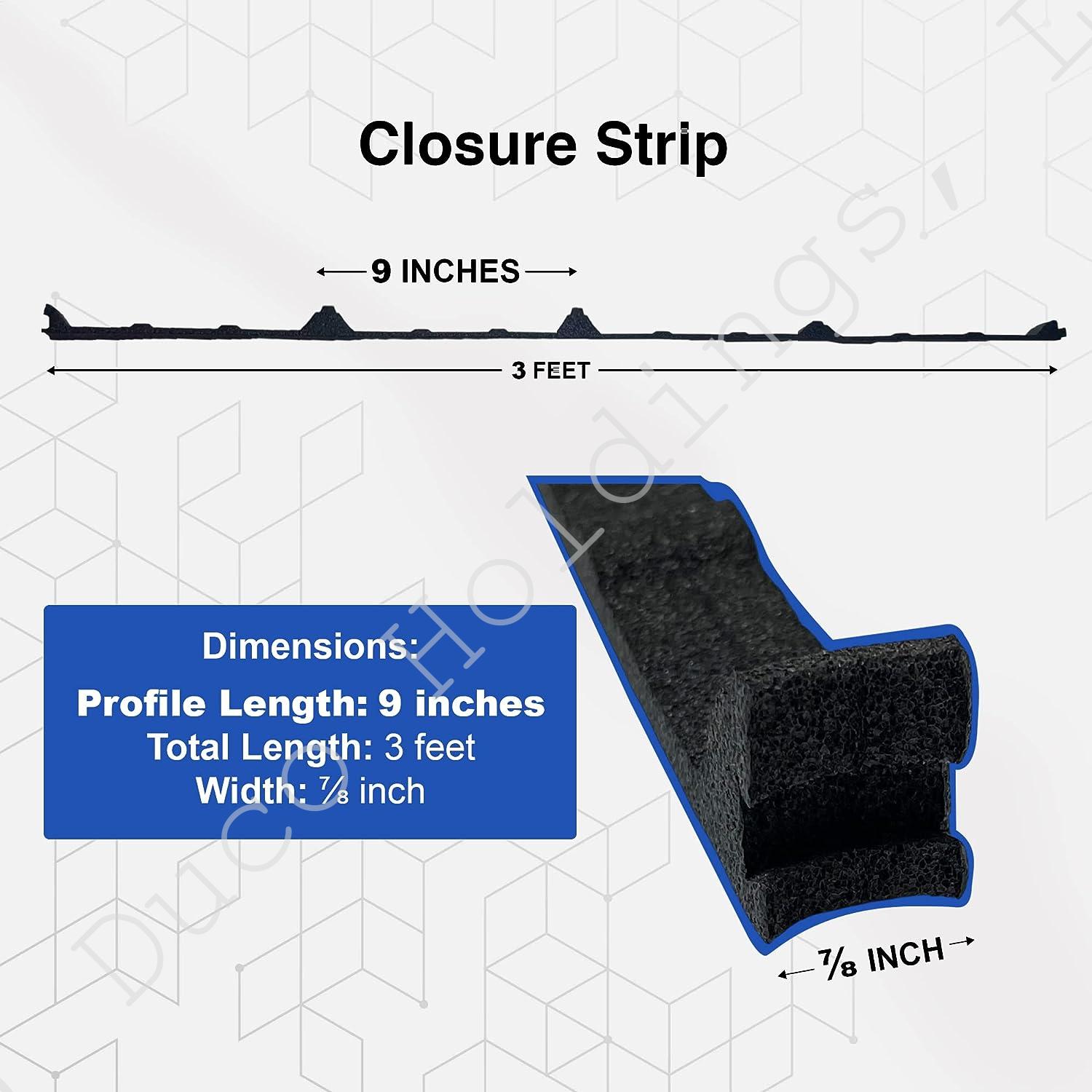 9 Inside Classic Rib Foam Closure Strip For Metal Roofing Panels 3 Foot Long Duco Plus 4082