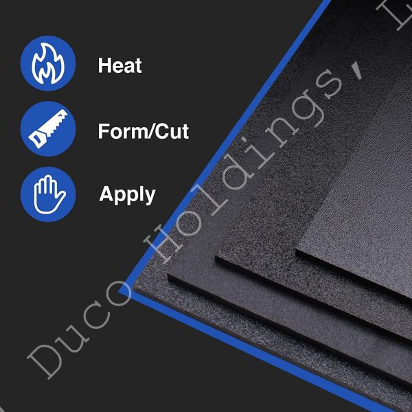 Image showing black ABS plastic sheets that can be formed with heat and are easy to cut and apply