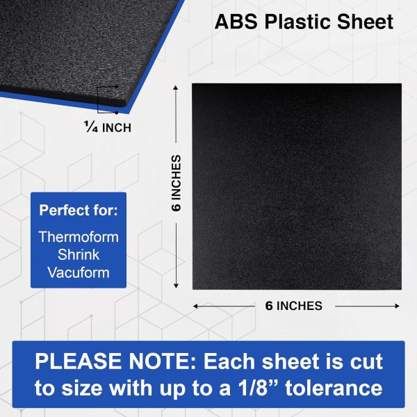 Duco black ABS 6x6 1/4 inch thick