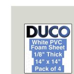Duco 18 white pvc foam sheet 14x14 4 pack